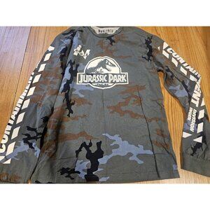 Box Lunch Jurassic Park Long Sleeve Shirt Camo Green Boys Size XS
